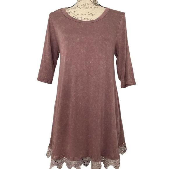 Hayden Los Angeles Crochet Hem Boho Tunic Size Small - Picture 7 of 7